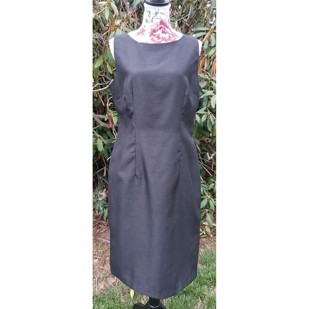Vintage Black Pencil Dress Womens 10 Mother Of The Bride LBD Office Siren Sexy